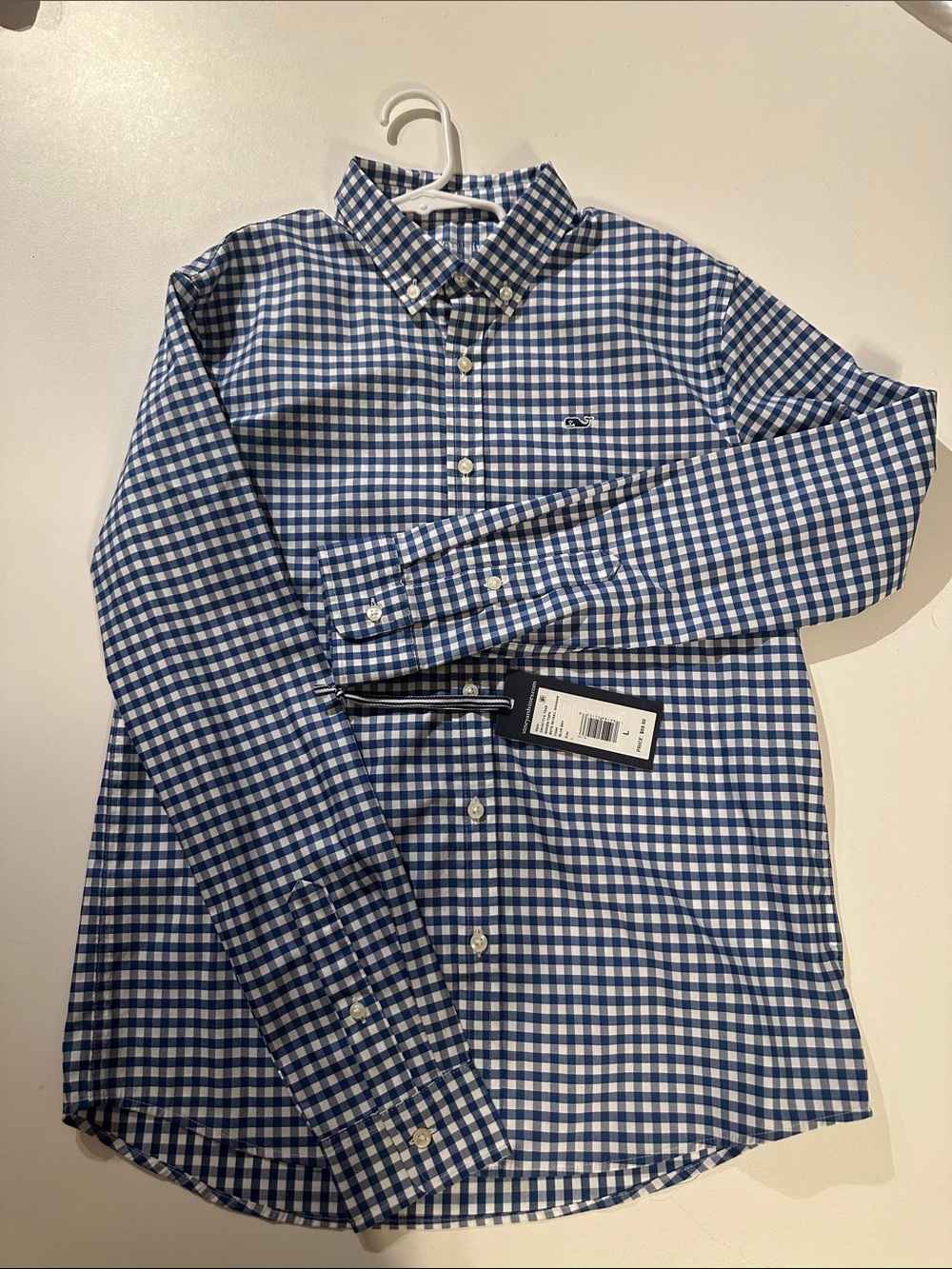 Vineyard Vines Boys Blue and White Gingham Button-Down Shirt